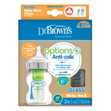 تحميل الصورة إلى عارض المعرض، Dr Brown's Options+ Anti-Colic Glass Bottle Twin Pack