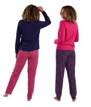 Carica l'immagine nel visualizzatore di Gallery, Ladies Long Sleeve Neon Leopard 100% Knitted Cotton Jersey Pyjama Set