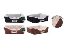 تحميل الصورة إلى عارض المعرض، 2 Pack Classic Faux Suede Plush Pet Bed Medium 58cm x 48cm x 20cm Assorted Colours