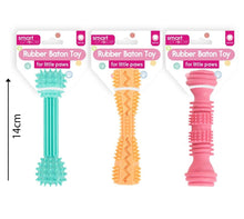Lade das Bild in den Galerie-Viewer, 12 Pack Textured Rubber Baton Puppy Toy 14cm Assorted
