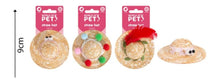 Load image into Gallery viewer, 12 Pack World Of Pets Catnip Straw Hat Cat Toy 9cm Assorted