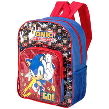 Load image into Gallery viewer, Official Sonic 'Let's Go!' Deluxe Backpack With Front Pocket
