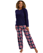 Charger l'image dans la galerie, 5 Pack Ladies Long Sleeve Checked 100% Jersey Cotton Pyjamas