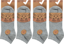تحميل الصورة إلى عارض المعرض، Panda Stick 12 Pairs Ladies Bamboo Blend Comfort Trainer Liner Sock Grey