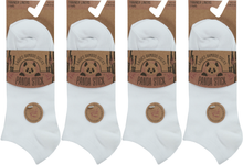 تحميل الصورة إلى عارض المعرض، Panda Stick 12 Pairs Ladies Bamboo Blend Comfort Trainer Liner Sock White