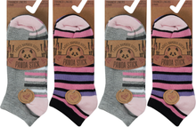 Lade das Bild in den Galerie-Viewer, Panda Stick 12 Pairs Ladies Bamboo Blend Comfort Trainer Liner Sock