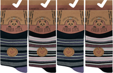 Lade das Bild in den Galerie-Viewer, Panda Stick Ladies Bamboo Blend Comfort Soft Ankle Socks Multi Stripes