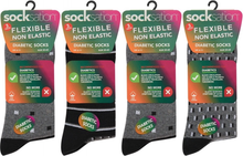 Load image into Gallery viewer, 12 Pairs Men's Diabetic Flexible Non-Binding Loose Elasticated Soft Top Socks UK Size 6-11