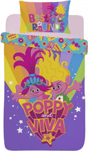 Load image into Gallery viewer, Trolls Poppy + Viva Reversible Duvet Cover Bedding Set Single