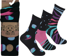 تحميل الصورة إلى عارض المعرض، Panda Stick Ladies Bamboo Blend Comfort Soft Ankle Socks Patterned