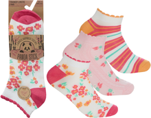 تحميل الصورة إلى عارض المعرض، Panda Stick 12 Pairs Ladies Bamboo Blend Comfort Trainer Liner Sock Floral