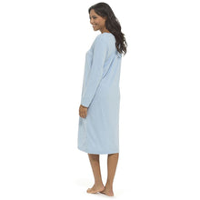 Load image into Gallery viewer, Ladies Soft Touch Polar Fleece Classic Blue Long Sleeve Nightdress by Wolf & Harte 6 Packs
