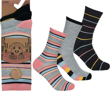 تحميل الصورة إلى عارض المعرض، Panda Stick Ladies Bamboo Blend Comfort Soft Ankle Socks Stripes