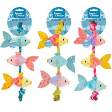 تحميل الصورة إلى عارض المعرض، 12 Pack Squeaky Plush Fish On Rope Tug & Pull Dog Toy 39cm Assorted Colours