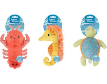 تحميل الصورة إلى عارض المعرض، 12 Pack Squeaky Plush Treat-Hiding Sea Animal Dog Toy 28cm Assorted