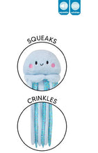 تحميل الصورة إلى عارض المعرض، 12 Pack Squeaky Crinkle Plush Jellyfish Dog Toy 43cm Assorted Colours