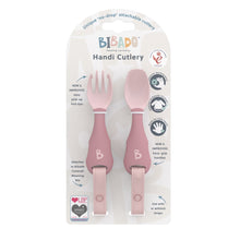 Carica l'immagine nel visualizzatore di Gallery, Bibado Handi Cutlery Set Blush Pink 2-Pack Ergonomic Baby Utensil