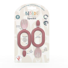 Load image into Gallery viewer, Bibado Sporkit Multi-Stage Baby Spork & Dipper Blush 2 Pack