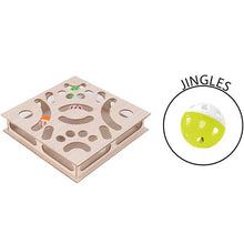 Load image into Gallery viewer, Smart Choice Interactive Wooden Box Jingle Ball Cat Toy 30cm X 30cm