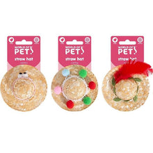 Load image into Gallery viewer, World Of Pets Catnip Straw Hat Cat Toy 9cm Assorted
