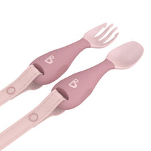 Carica l'immagine nel visualizzatore di Gallery, Bibado Handi Cutlery Set Blush Pink 2-Pack Ergonomic Baby Utensil
