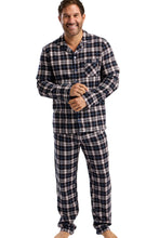 Lade das Bild in den Galerie-Viewer, Men's Wincyette Hebden Checked 100% Brushed Cotton Piped Pyjama Set
