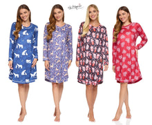 Afbeelding in Gallery-weergave laden, 6 Pack Ladies Cosy Wonders Long Sleeve Nightdress
