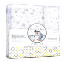 Load image into Gallery viewer, Breathable Baby Cot Bed Set Twinkle Grey
