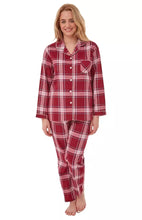 Afbeelding in Gallery-weergave laden, Ladies 100% Brushed Cotton Tartan Check Print Wincey Pyjamas
