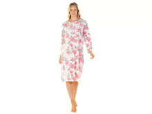 تحميل الصورة إلى عارض المعرض، Ladies Roses Floral Jersey Long Sleeve Nightdress
