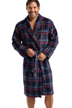 Carica l'immagine nel visualizzatore di Gallery, Men's Soft Feel Checked Farsley Cosy &amp; Warm Fleece Shawl Collar Robe

