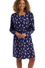 Carica l'immagine nel visualizzatore di Gallery, Ladies Long Sleeve Playful Pooch Knitted Cotton Jersey Nightdress
