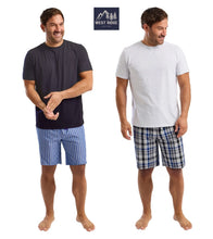 Carica l'immagine nel visualizzatore di Gallery, Mens Jersey Relaxed T-Shirt &amp; Woven Shorts Pyjama Set
