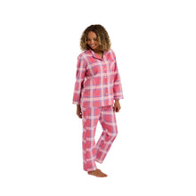 تحميل الصورة إلى عارض المعرض، Ladies Long Sleeve Checked Cosy Brushed 100% Cotton Wincyette Pyjamas
