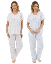 تحميل الصورة إلى عارض المعرض، Ladies 100% Jersey Cotton Harvest Floral Short Sleeve Pyjamas
