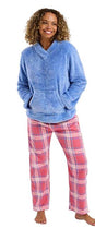 Load image into Gallery viewer, Ladies Soft Feel Plush Fleece Top &amp; 100% Cotton Wincyette Pyjama Bottoms
