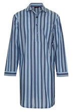 Lade das Bild in den Galerie-Viewer, Men's Long Sleeve Polycotton Stripe Westminster Nightshirt

