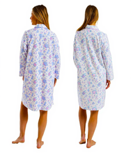 تحميل الصورة إلى عارض المعرض، Ladies 40" Brushed 100% Cotton Floral Print Wincyette Long Sleeve Nightdress
