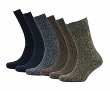 Lade das Bild in den Galerie-Viewer, 12 Pairs Mens Non Elastic Light Hold Wool Blend Boot Socks
