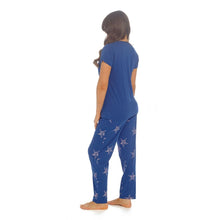 تحميل الصورة إلى عارض المعرض، 6 Pack Ladies 100% Cotton Jersey Pink Zebra Stars Short Sleeve Pyjama Set
