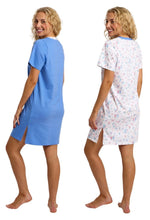 Load image into Gallery viewer, Ladies Coastal Beach 100% Cotton Jersey Short Sleeve Nightdress
