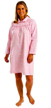 تحميل الصورة إلى عارض المعرض، Ladies 40" Brushed 100% Cotton Pretty Vines Wincyette Long Sleeve Nightdress
