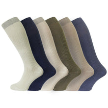 Load image into Gallery viewer, 12 Pairs Mens Traditional Long Hose 100% Cotton Socks
