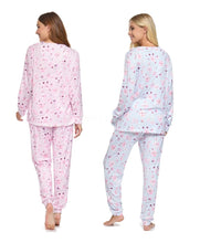 Load image into Gallery viewer, 8 Pack Ladies Floral Reflections V Neck Jersey Stretch Long Sleeve Pyjamas
