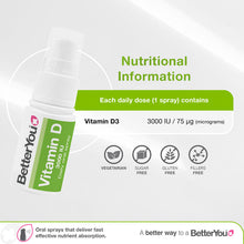 Lade das Bild in den Galerie-Viewer, BetterYou Vitamin D 3000 IU Oral Spray 3 Packs
