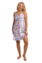 تحميل الصورة إلى عارض المعرض، Ladies Vibrant Floral Print Silky Satin Chemise
