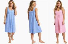 Load image into Gallery viewer, Ladies Jersey Polycotton Scattered Floral Sleeveless Strap 40" Nightdress
