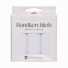 Afbeelding in Gallery-weergave laden, 12 Pack Mens 3pk Plain White Polycotton Handkerchiefs In Display Box
