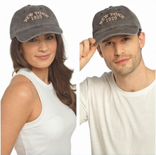 Afbeelding in Gallery-weergave laden, Adults New York Grey Stonewashed Baseball Cap With Embellishment
