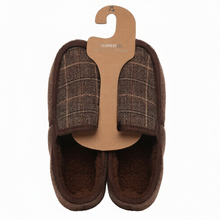 Lade das Bild in den Galerie-Viewer, 6 Pack Slumberzzz Mens Brown Checked Full Slipper
